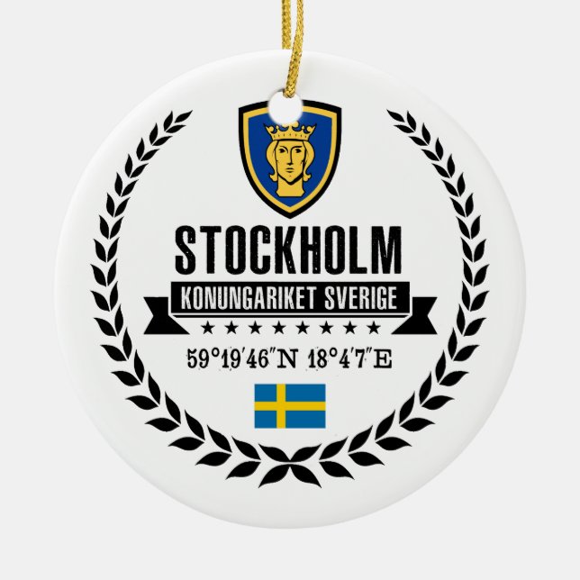Stockholm Ceramic Ornament (Front)