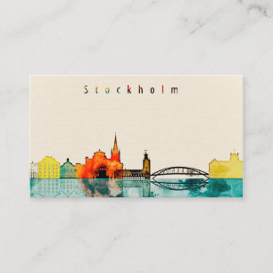 Stockholm City Skyline Business Card