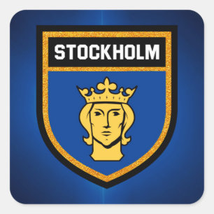 Stockholm Flag Square Sticker