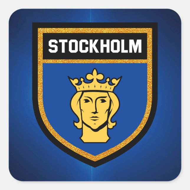 Stockholm Flag Square Sticker (Front)