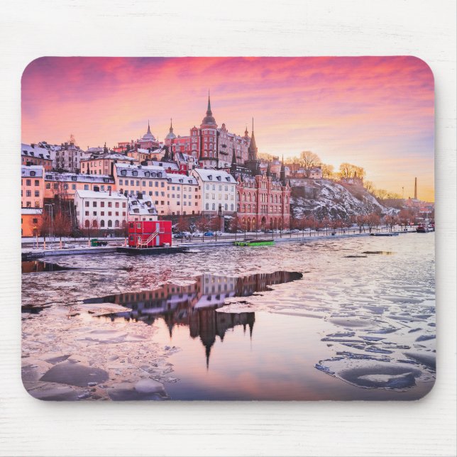 Stockholm frozen Mariaberget Mouse Pad (Front)