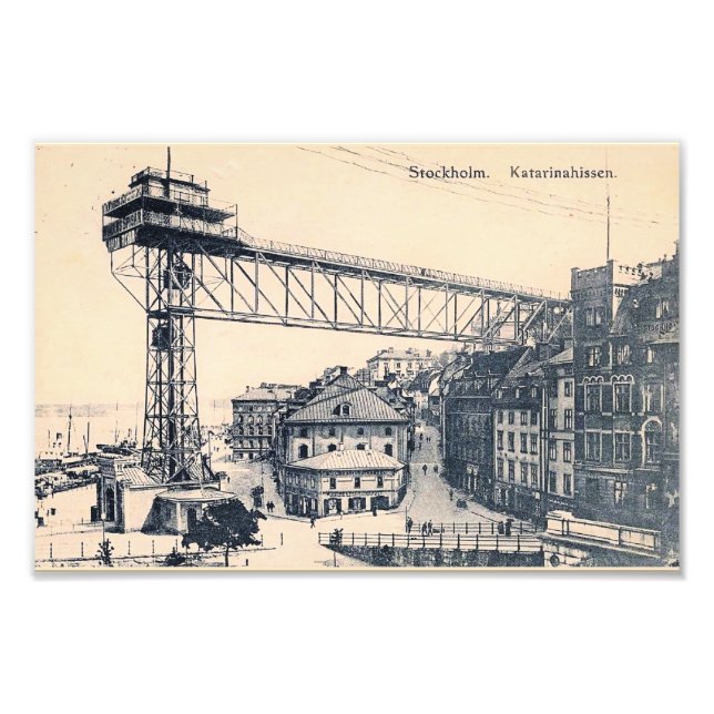 Stockholm, Katarinahissen elevator lift, 1919, Photo Print (Front)