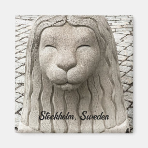 Stockholm Lion Statue Sweden Personalise Magnet