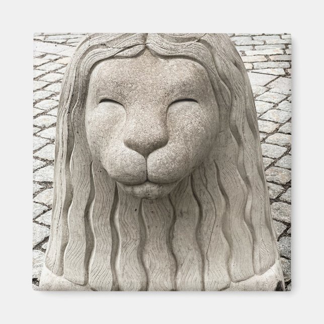 Stockholm Lion Statue Sweden Photograph Magnet (Front)