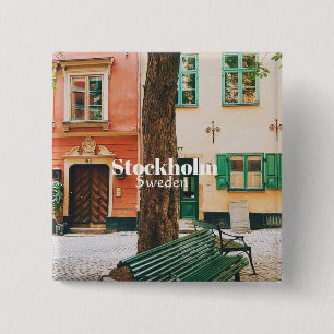 Stockholm Old Town, Gamla Stan, Sweden Souvenir 15 Cm Square Badge