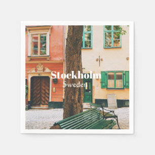 Stockholm Old Town, Gamla Stan, Sweden Souvenir Napkin