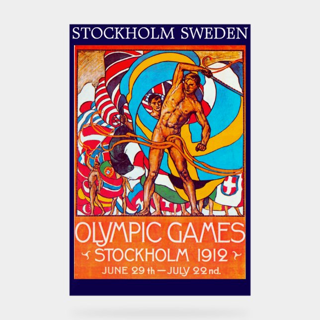 "Stockholm Olympics' 1912" Acrylic Sign (Front)