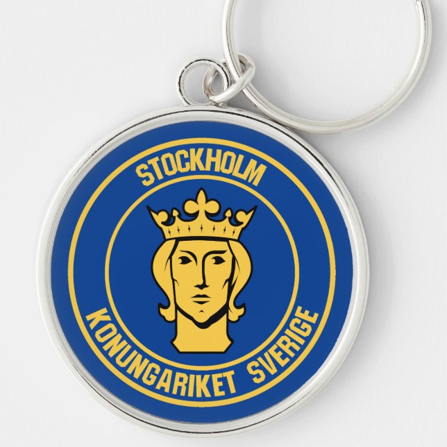 Stockholm Round Emblem Key Ring (Front)