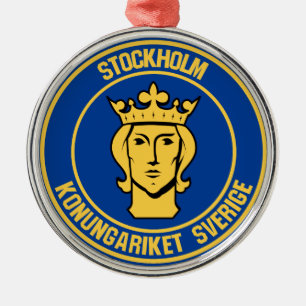Stockholm Round Emblem Metal Ornament