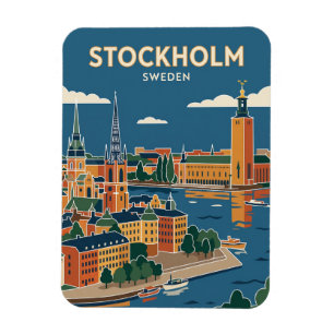 Stockholm Skyline Sweden Magnet