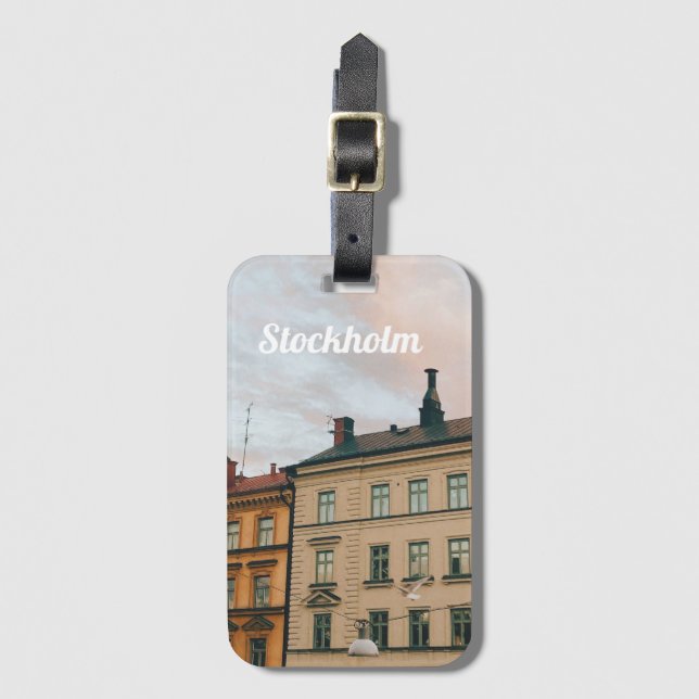 Stockholm Södermalm Cityscape Luggage Tag (Front Vertical)