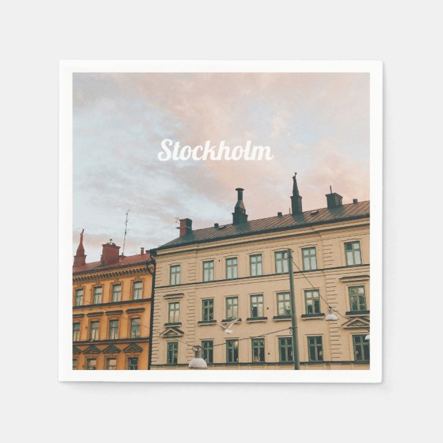 Stockholm Södermalm Cityscape Napkin (Front)