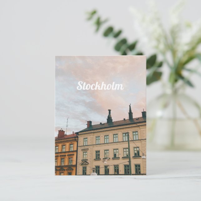 Stockholm Södermalm Cityscape Postcard (Standing Front)