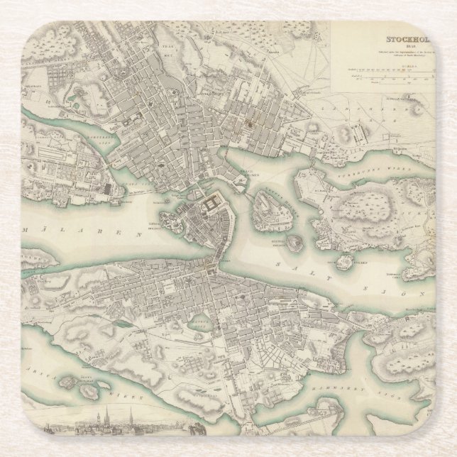 Stockholm Square Paper Coaster (Front)