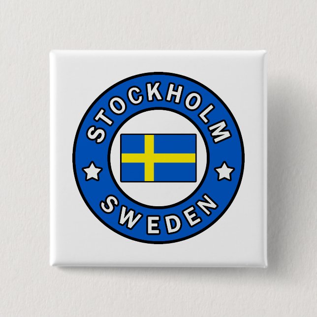 Stockholm Sweden 15 Cm Square Badge (Front)