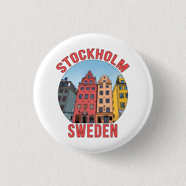 Stockholm Sweden 3 Cm Round Badge (Front)