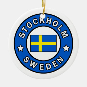 Stockholm Sweden Ceramic Tree Decoration