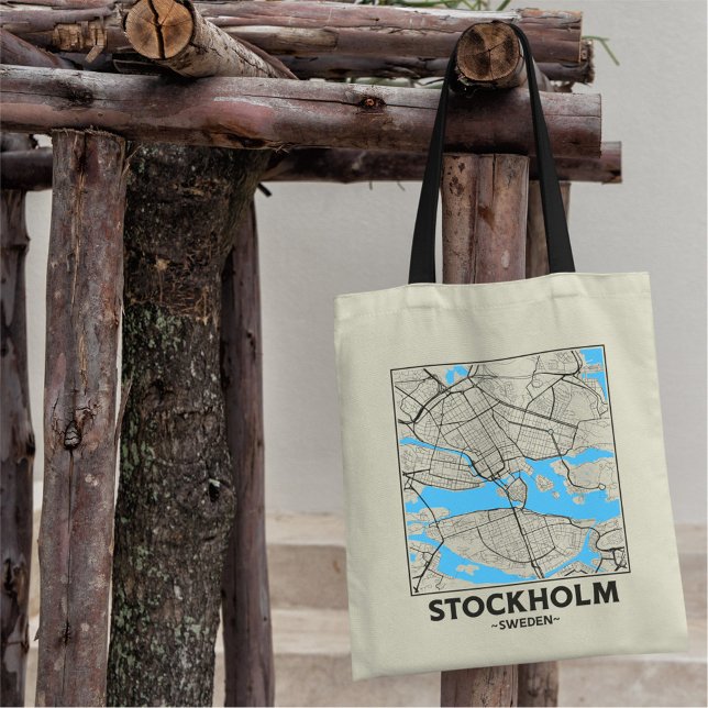 Stockholm, Sweden City Map Tote Bag (Creator Uploaded)