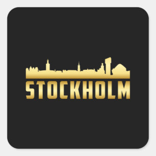 Stockholm Sweden City Skyline Cityscape Funny Gift Square Sticker