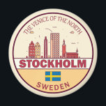 Stockholm Sweden City Skyline Emblem Magnet<br><div class="desc">Stockholm minimalist,  colourful art design featuring monuments and landmarks of the city in Sweden.</div>
