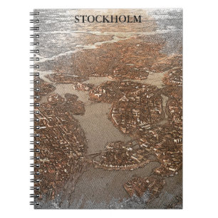 Stockholm Sweden City View Sky Notebook