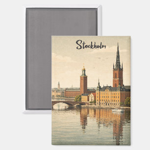 Stockholm Sweden Contemporary Elegant City Art Magnet