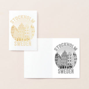 Stockholm Sweden Foil Card