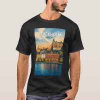 Stockholm Sweden Illustration Travel Art Vintage