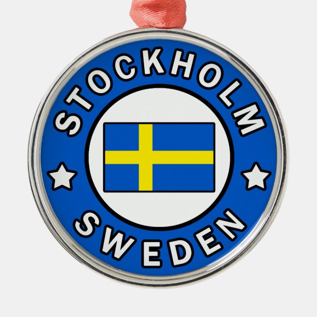 Stockholm Sweden Metal Tree Decoration (Front)