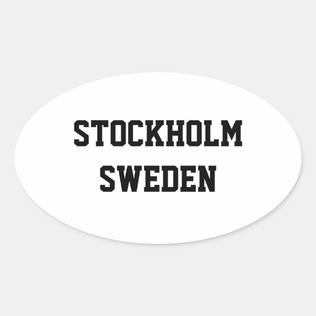 Stockholm Sweden oval stickers (Front)