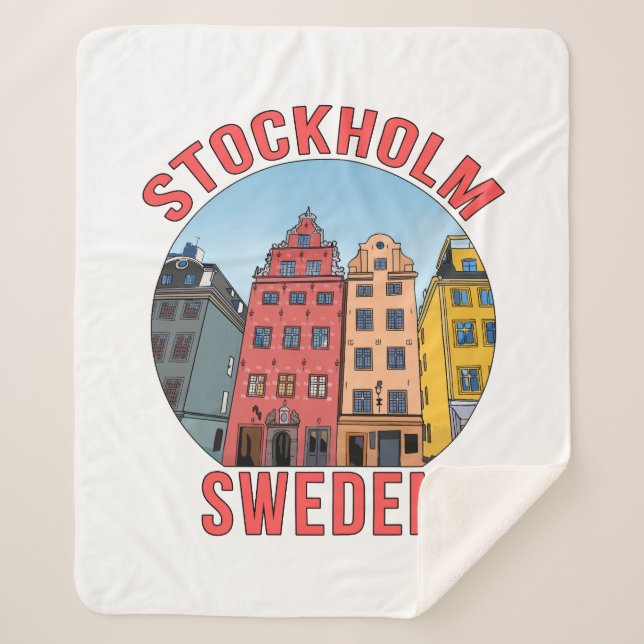 Stockholm Sweden Sherpa Blanket (Front)