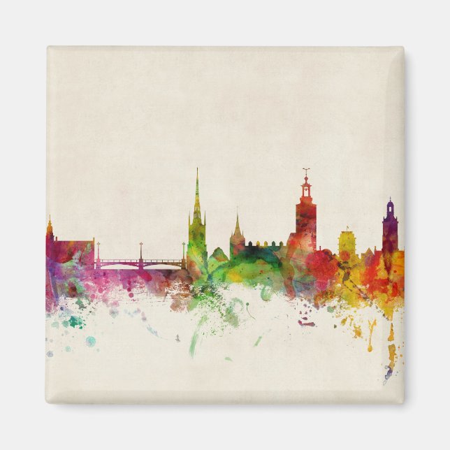 Stockholm Sweden Skyline Magnet (Front)