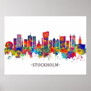 Stockholm Sweden Skyline Poster