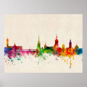 Stockholm Sweden Skyline Poster