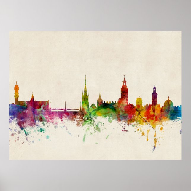 Stockholm Sweden Skyline Poster (Front)
