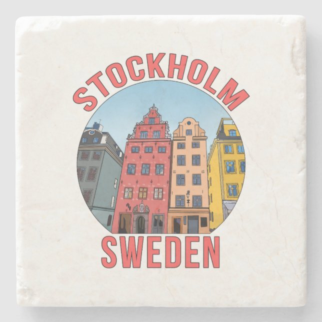 Stockholm Sweden Stone Coaster (Front)