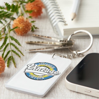 Stockholm Sweden vintage logo Key Ring