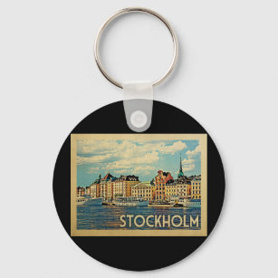 Stockholm Sweden Vintage Travel Key Ring