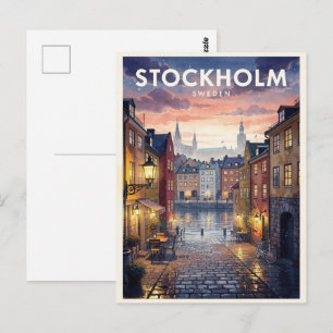 Stockholm Sweden Vintage Travel Postcard