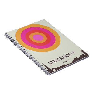 Stockholm,Sweden vintage travel poster. Notebook