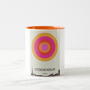 Stockholm,Sweden vintage travel poster. Two-Tone Coffee Mug
