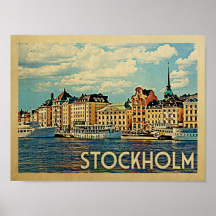 Stockholm Vintage Travel Poster