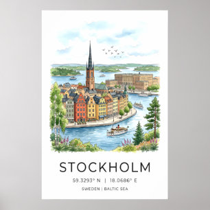 Stockholm Wall Art Print Nordic Waterfront