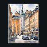 Stockholm watercolor art postcard<br><div class="desc">Stockholm watercolor art</div>