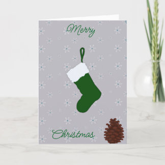 Stocking and Cone Christmas card