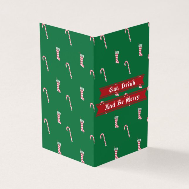 Stocking & Candy Cane Christmas Cards (Outside)