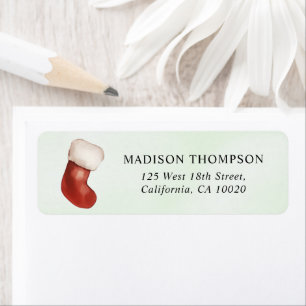 Stocking Christmas Party Return Address Label
