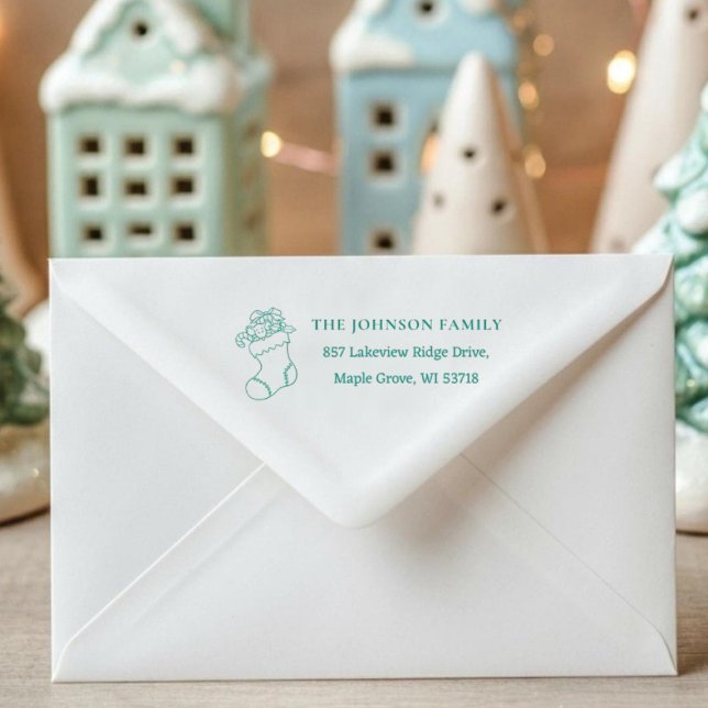 [Stocking Stamp] Custom Christmas Card Address Self-inking Stamp ([Stocking Stamp] Custom Christmas Card Address Self-inking Stamp)