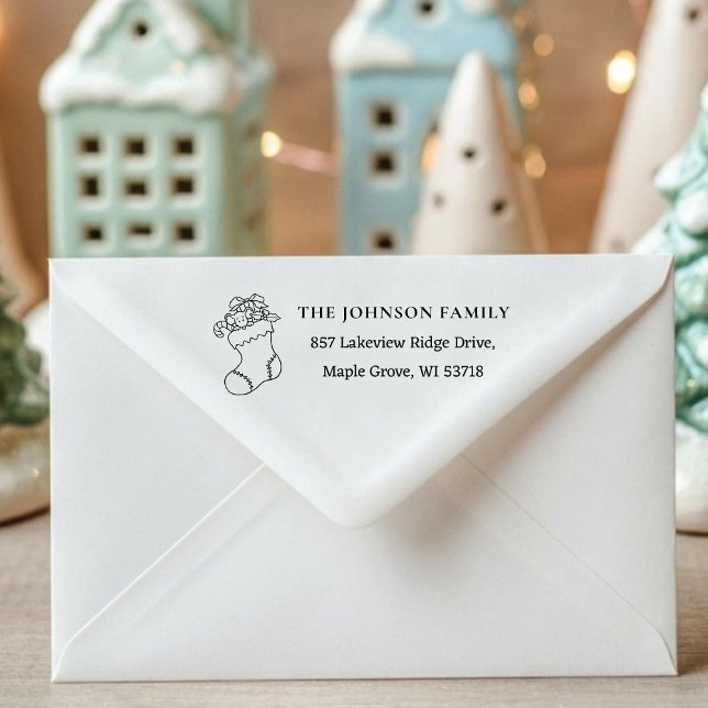 [Stocking Stamp] Custom Christmas Card Address Self-inking Stamp ([Stocking Stamp] Custom Christmas Card Address Self-inking Stamp)