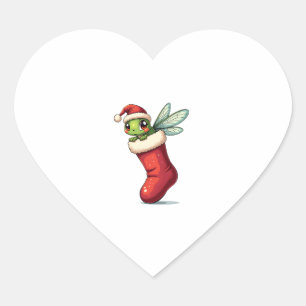 Stocking Stuffer Dragonfly Heart Sticker